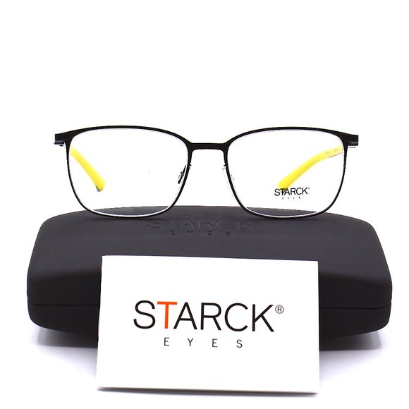 NEW STARCK EYES SH2028-M BLACK YELLOW AUTHENTIC EYEGLASSES FRAME - Picture 6 of 10